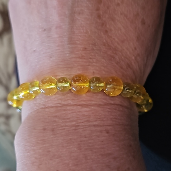 Citrine & peridot beaded stretch bracelet - Picture 4 of 4